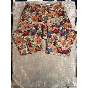 Davi & Dani Floral Tapestry Wide Leg Pants 2XL Multi Color Woven Trousers NWT